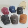 Original Korean Version of Old Multi-row Letter Embroidered Baseball Hat for Women Soft Top Baseball Hat Japanese Retro Sun Hat