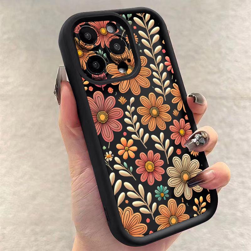 Sonnenblumen-Mode-Design Handyhülle iPhone 15 Pro Max 11 12 13 16 14 Plus Silikon Stoßfeste Hülle Linsenschutzschale