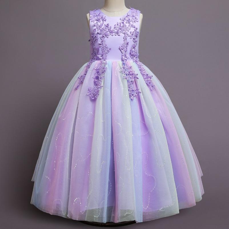 Girls Dress Dress Sleeveless Mesh Performance Host Princess Dress