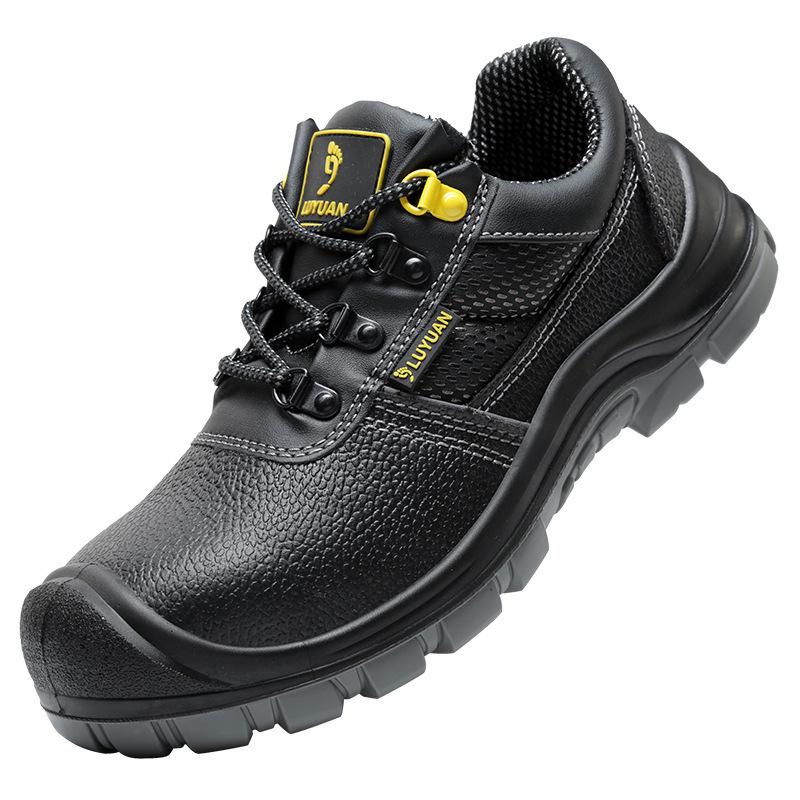 

Men s Steel Toe Cowhide Work Shoes - Anti-Smash & Anti-Puncture Protective Footwear for Construction.