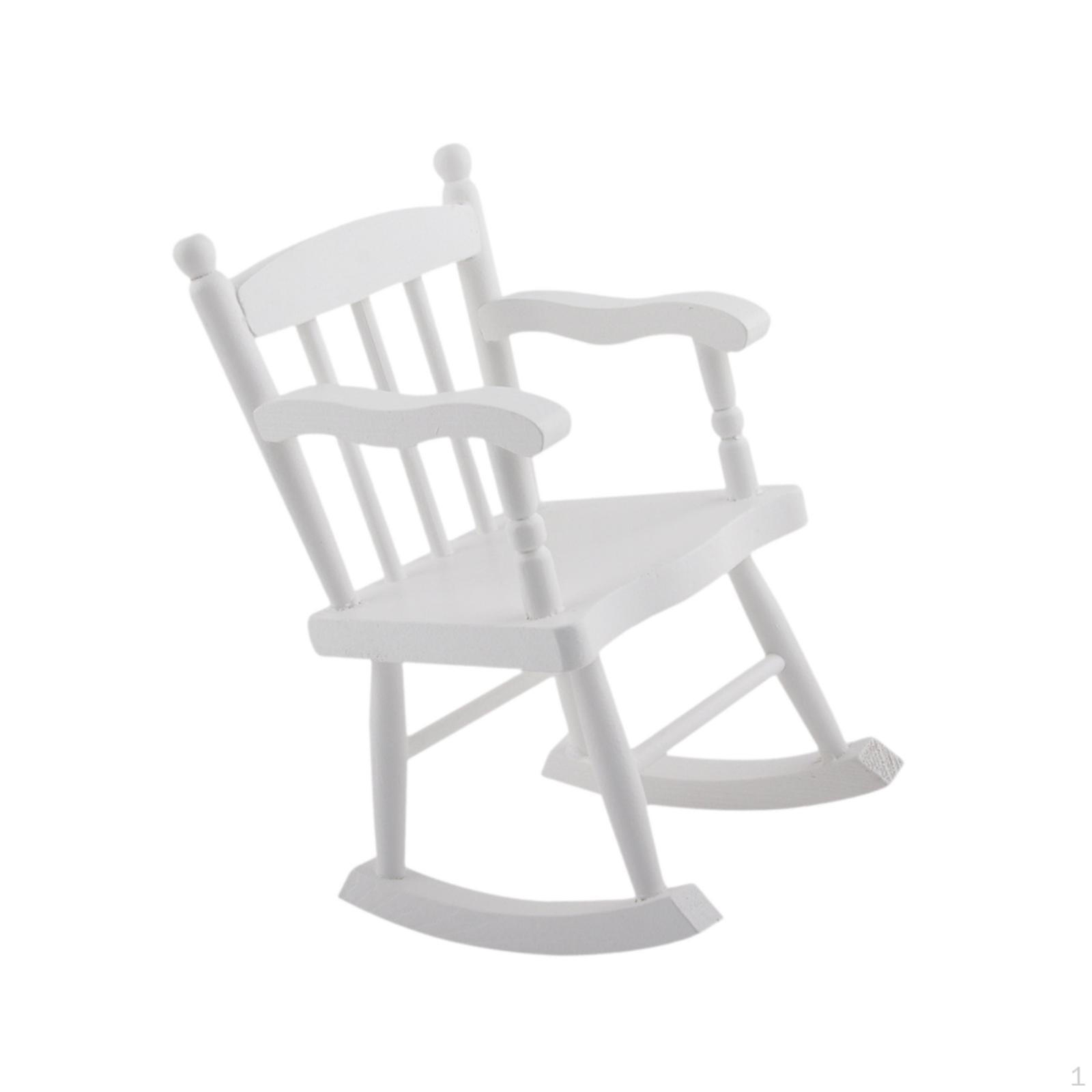 

Кукольное кресло-качалка в масштабе 1/6, мебель для гостиной для диорамы белый