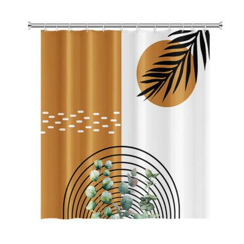 Nordic Wind Abstract Art Boho Shower Curtain Waterproof Polyester Bath Curtain Morandi Color Block Curtains For Bathroom Decor