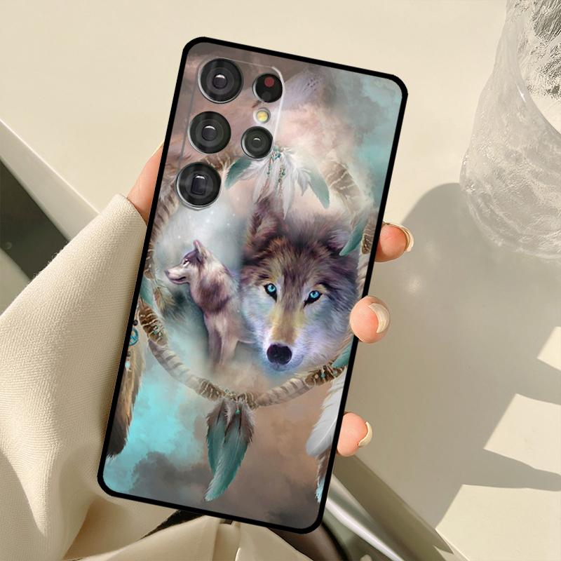 Dream Catcher Feather Wolf For Samsung Galaxy S23 S22 Ultra S21 S20 FE S8 S9 S10 Note 10 Plus Note 20 Ultra Phone Case
