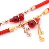 Zodiac Lucky Money Bag Titanium Steel Gold Gourd Red Rope Bracelet