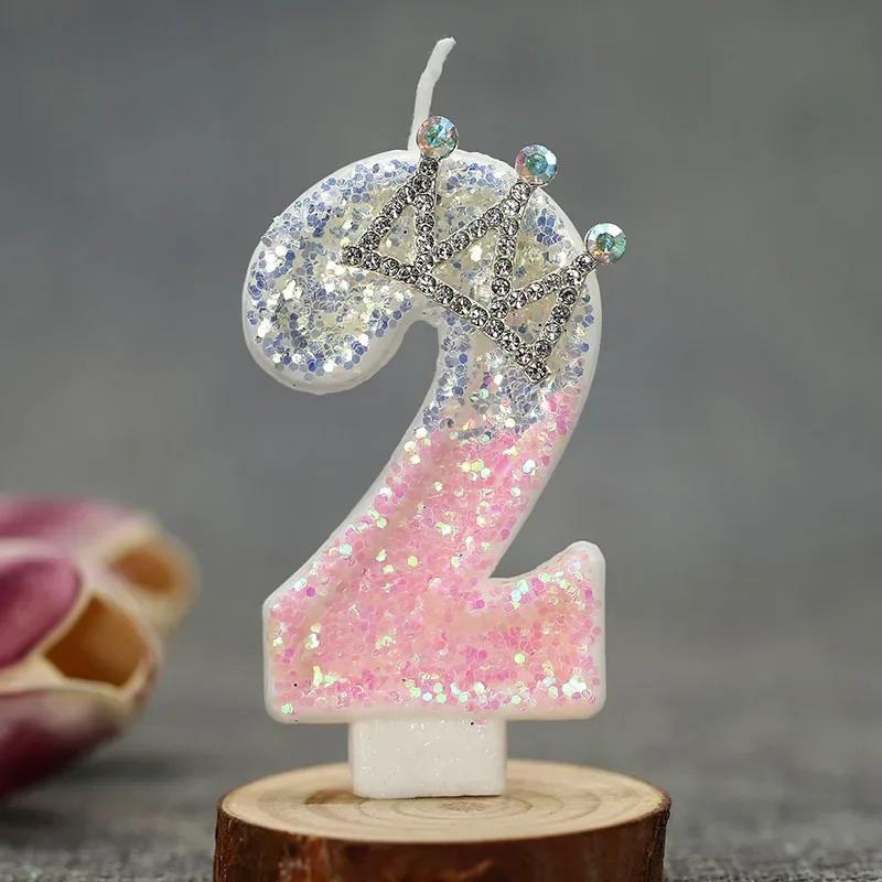 

Cake Numer Candles Birthday Candle Pink Colour Creative Candle Princess Crown Girl Happy Birthday Party Decoration