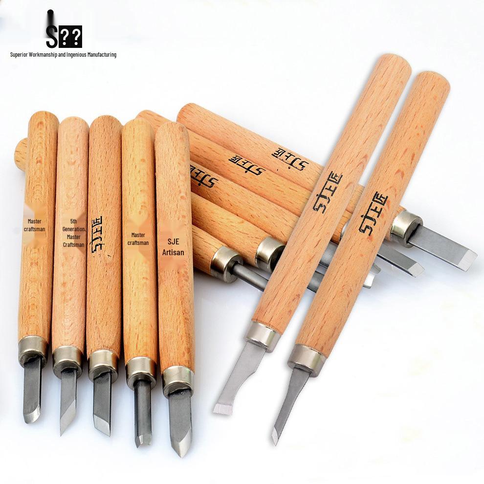 Superior Craftsman Carving Knife Set: Curved, Flat, Round, Triangular, Needle Knives for Handmade Rubber Stamp Crafting