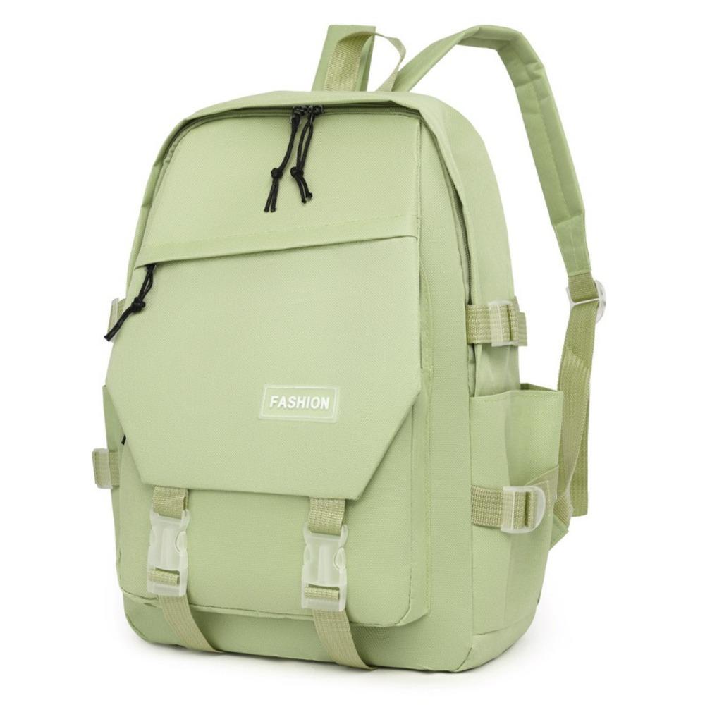 New Nylon Schoolbag Solid Color Large Capacity Bookbags Waterproof Alleviate Burden Backpack Back To School Gift