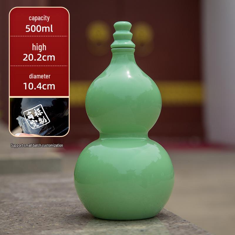 Gourd Shaped 500ml Glass Bottle - Colored, Sealed, Food-Grade for Beverages, Juice, Milk, and Tea