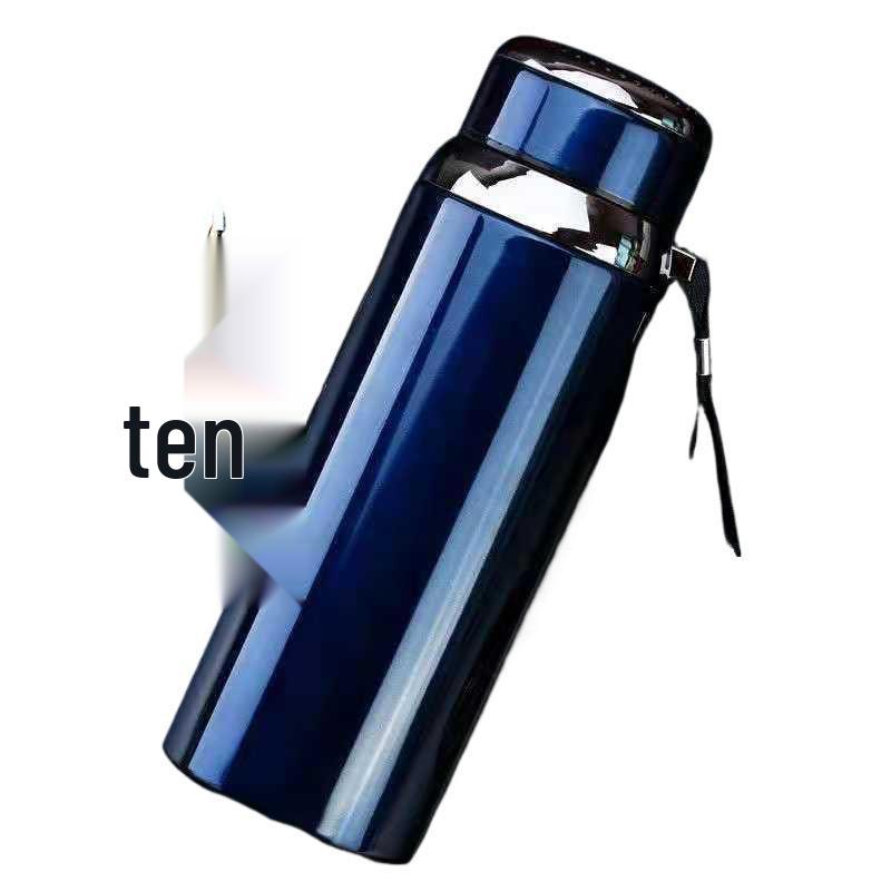 Insulated Stainless Steel Kettle with Tea Infuser, 600-1000ml Capacity - Portable Cup for Car Use