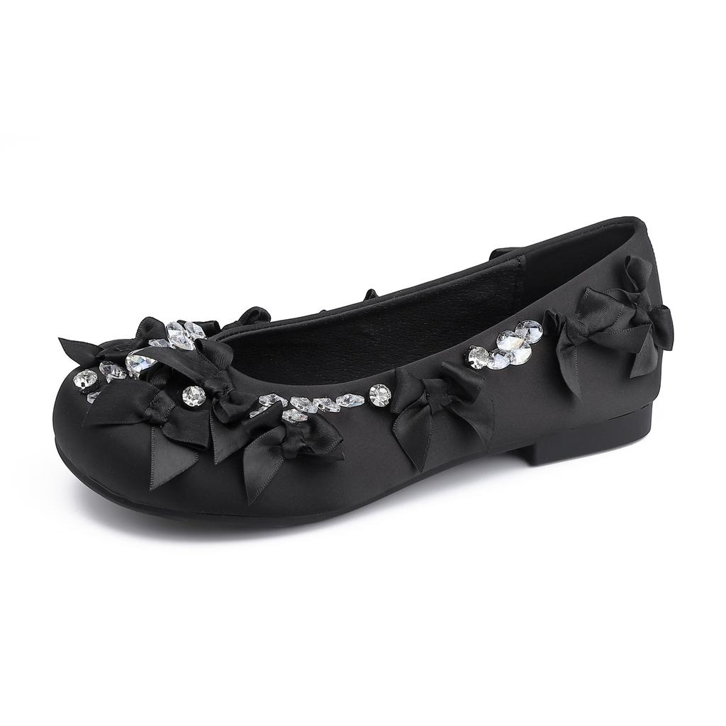 Flat Shoes Women's High-end Temperament Celebrity Style Light Luxury Niche Single Shoes Women's Bows Women's Shoes Soft Soles Are Not Tired