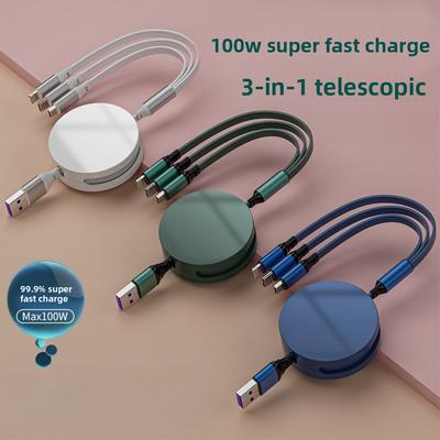 Data Cable Three-in-one Charger Three-head Multi-function Universal One-to-three Charging Cable