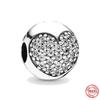Clip 925 Sterling Silver CZ Zircon Love Heart Star Line Clip Charm Beads Stopper Fit Fashion Style Bracelet Silver 925 Jewelr