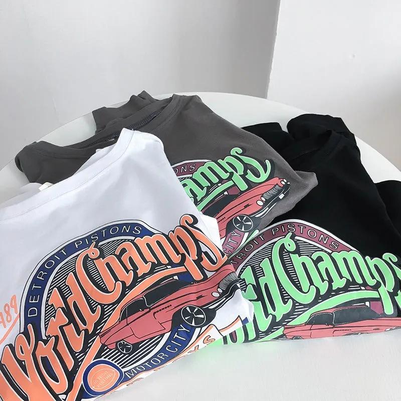 Cotton Long Sleeve T-shirt Personalized Printed Casual Comfortable Loose Hoodies Short Sweater