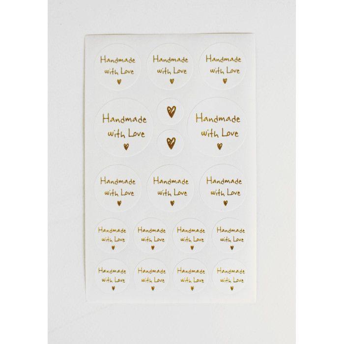 Stickers rond Handmade with love 2 à 5 cm 72 pièces