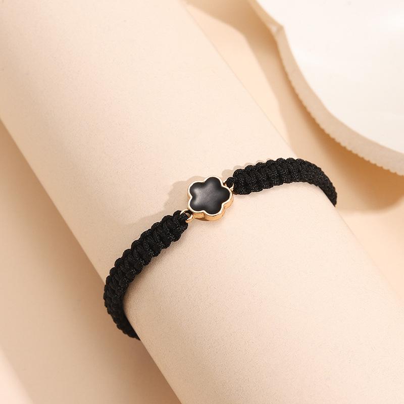 

Двусторонний браслет «Пятилистный клевер» - Плетёное вручную украшение дружбы для студентов и пар