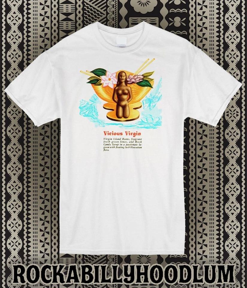 Retro Tiki Tee T Shirt Rum Mug Restaurant Bar Cocktail Vicious Virgin 4XL