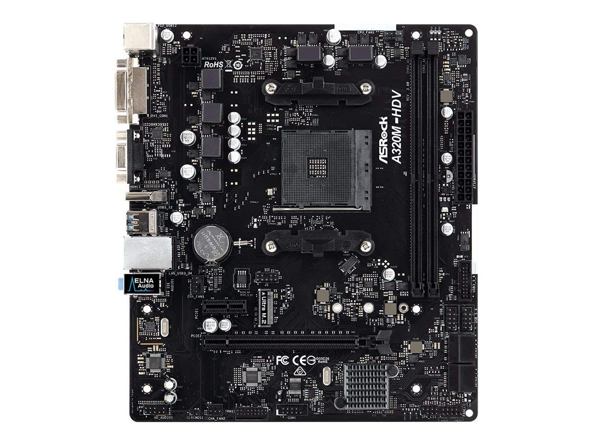 

Материнська плата Asrock Socket AM4 Micro ATX A320M-HDV R4.0