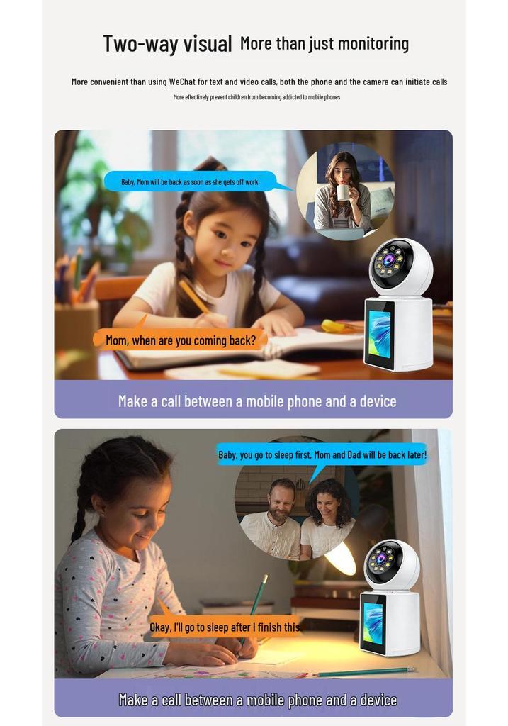 Two-Way Video Baby Monitor with Full-Color Night Vision and Screen Monitoring