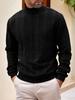 European Men's High Collar Wool Sweater - Solid Color, Warm Jacquard Knit for Autumn/Winter