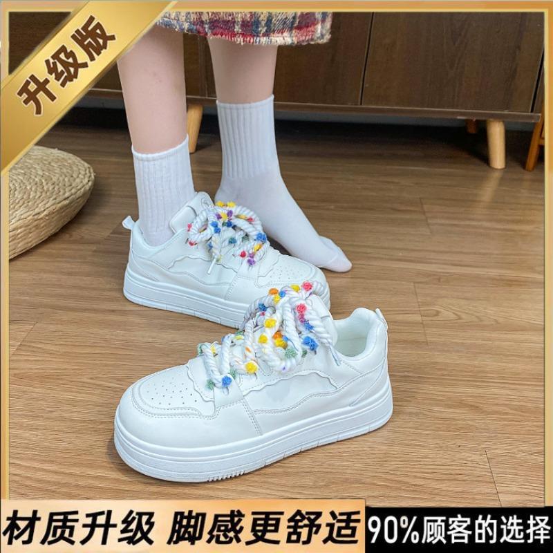 Ankola shoes dopamine cute girl trend casual versatile bread shoes white shoes board shoes