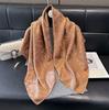 Spring Tencel Cotton Silk Scarf Fashion Classic Big Brand Style Square Scarf Shawl Women High-End Scarf Women