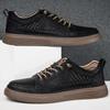 Lässige Lederschuhe Herren Echtes Leder Herren Sneakers Bequeme Schnürschuhe Solide Herren Sneakers Mode Tägliche Skateboardschuhe