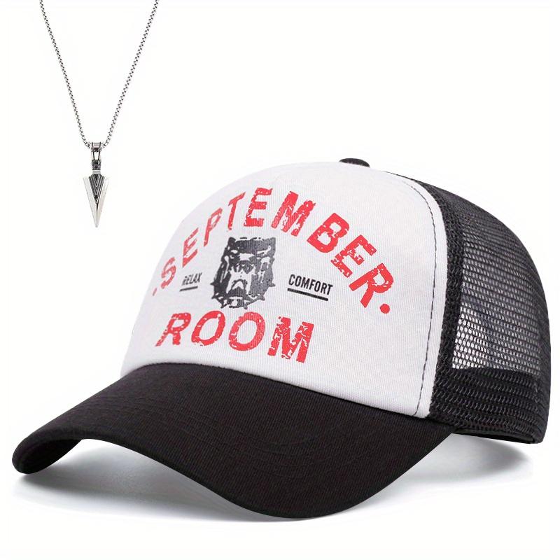 2pcs Men Women Hip Hop Cap Arrow Pendant Necklace Set Fashion Leisure Cotton Sports Cap Hundred Matching Couple Sun Shading Duck Tongue Cap