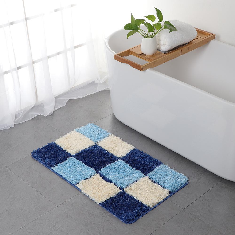3 pezzi Tappetino da bagno per WC Griglia europea Stampa Tappeto per doccia Tappetino per porta Tappetino per la casa antiscivolo Copri coperchio Set di tappeti per pavimenti