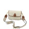 Leather women's bags, high-end first-layer cowhide contrasting color shoulder square bag, new summer women's messenger bag bag.