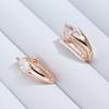 Shiny Natural Zircon Drop Earrings For Women Vintage Bride Wedding Accessories  Rose Gold Color Daily Fine Jewelry