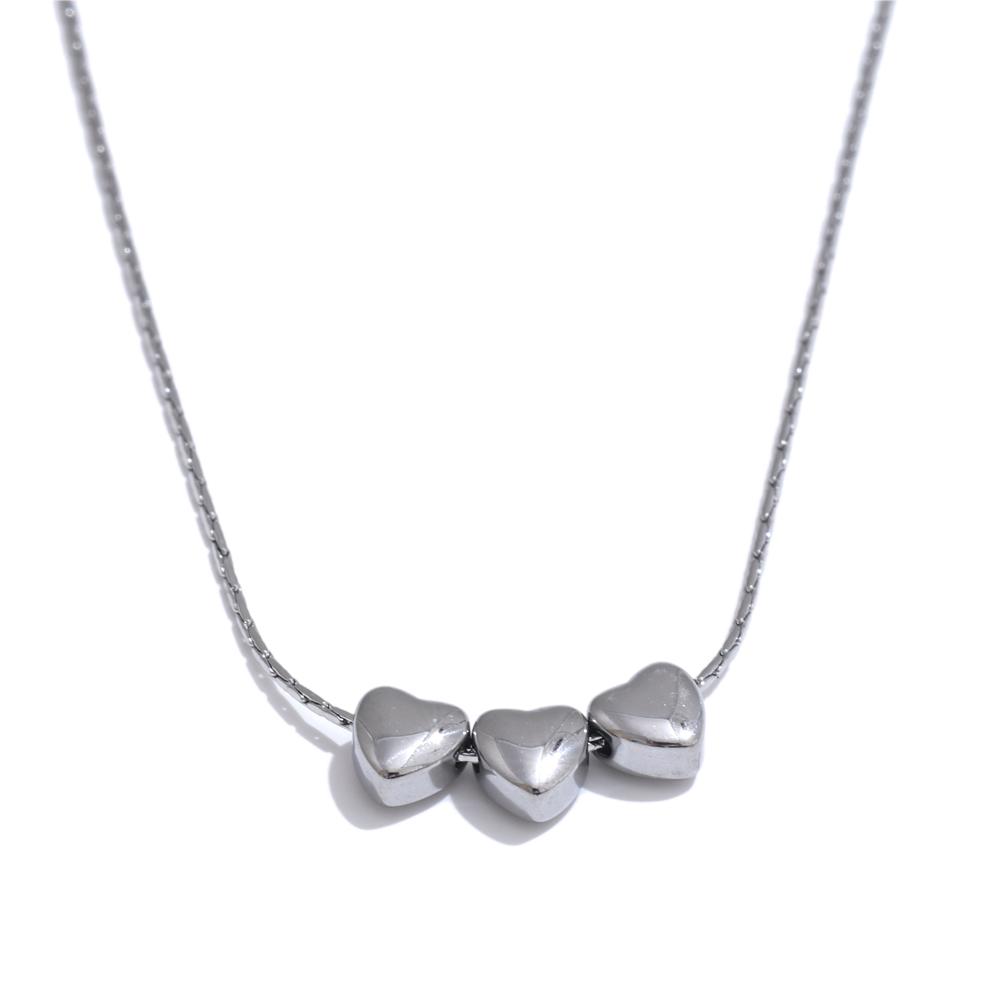 

Yhpup 316L Stainless Steel Smooth Metal Heart Love Pendant Necklace Waterproof Attractive Collar Jewelry Accessories