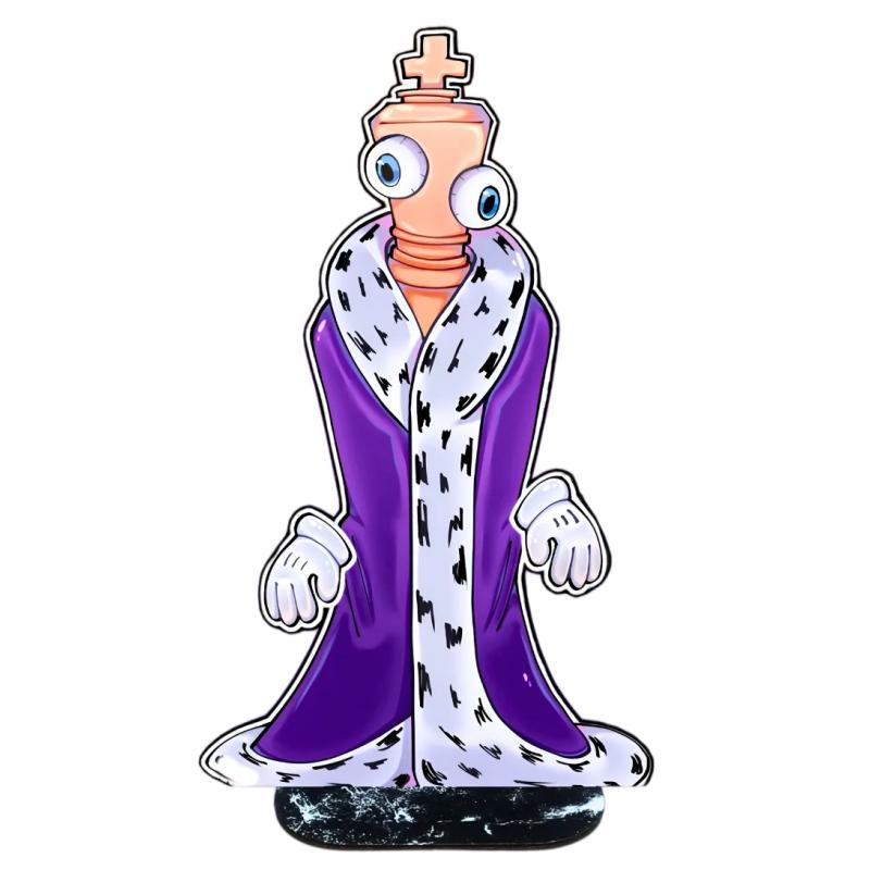 Pomni Caine Wooden Stand Figure Cute Cartoon Anime Character HD Print Smooth Desk Decor Lovely Ornament Collection Gift For Fans