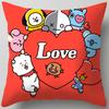 Cartoon Bt21 Cushion Cover Decorative Soft Pillow Case Sofa Car Protector Throw