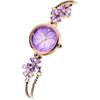 Time100 Women's Quartz Bracelet Watch Purple with Crystal Band, Waterproof, Multifaceted Glass, Gift Box