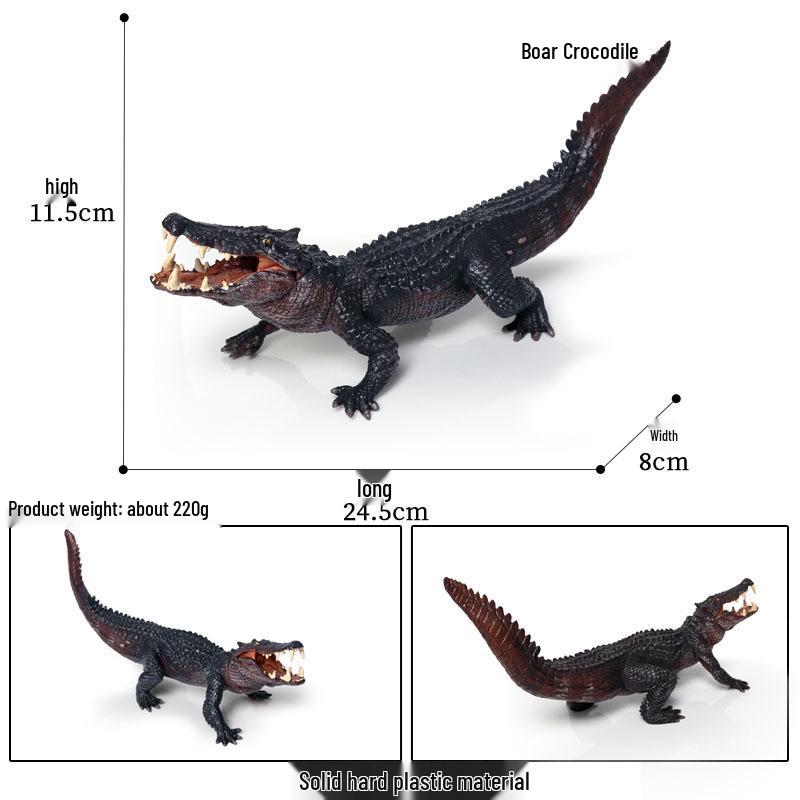 Large Children s Wildlife Simulation Crocodile Toy - Solid Cognitive Model Ornament with Wild Boar Crocodile Design