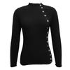 Women's Casual Color Slim Button Knit Sweater Long Sleeved Base Sweater Sweater