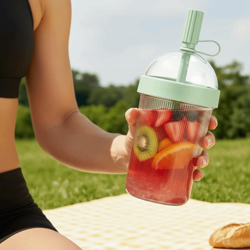 Drinkware Cold Drink Tumbler With Lids Straw Cups Portable Milk Tea Cup  Office