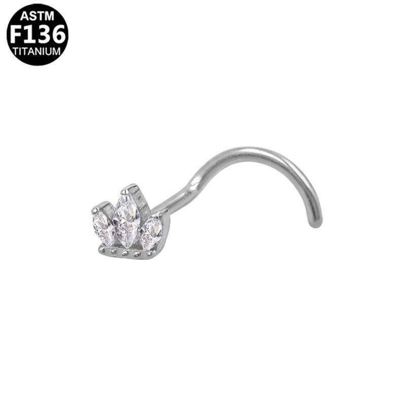 Evropský Americký G23 Titanový S-bar Srdíčko Piercing do Nosu Šperky Módní Trend