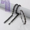 Retro Black Cuban Chain Bracelet Necklace with Multiple Chains Options