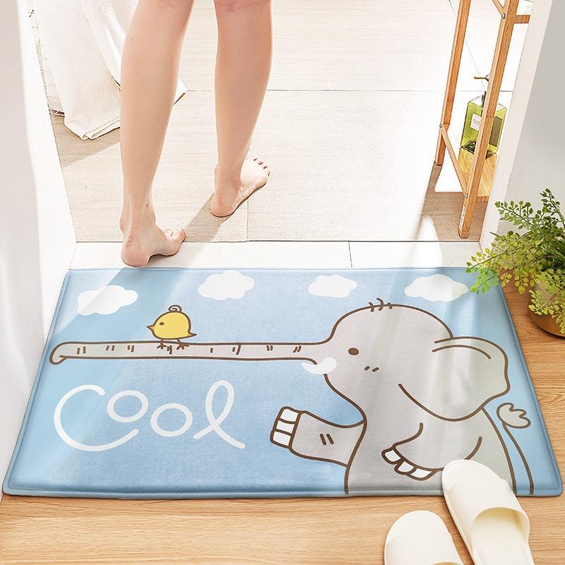 Rabbit Welcome Mat for Front Door Outdoor Entry Print Doormat Non Slip Kitchen Bedroom Footpad Home Indoor Decor Funny Kid Rug
