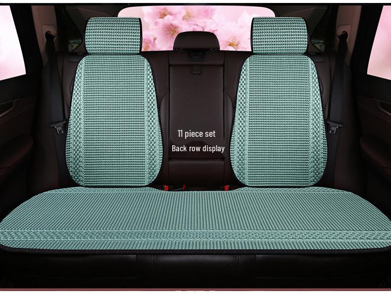 Breathable Ice Silk Car Seat Cushion - Universal, Non-Slip, Cute Solid Color, Suitable for All Seasons