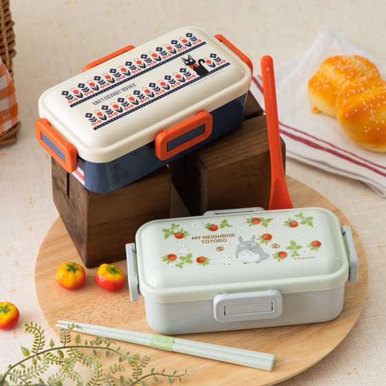 Ghibli Bento 1 Dishwasher and Microwave Soft Bento Made in Studio My Neighbor Raspberry Set Box, Tier, Safe, Box, Japan, 530ml, Antibacterial, Ghibli,