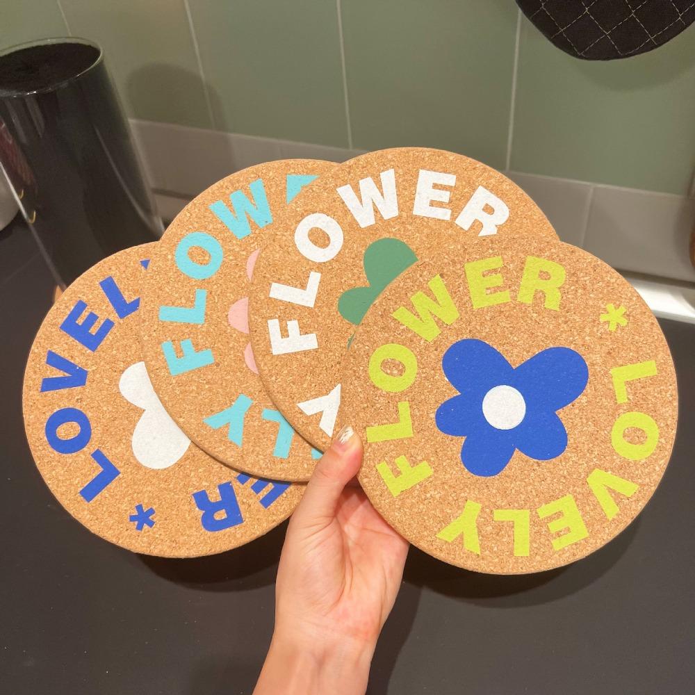 

5pcs/set Round Table Placemat Heat Resistant Pot Pad Table Decoration Insulation Pad Dish 10CM