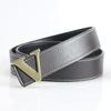 Men's Genuine Leather Belt with VH Letter Buckle, Korean Style, Casual Fashion, Lychee Grain, Suitable for Middle-Aged and Young.