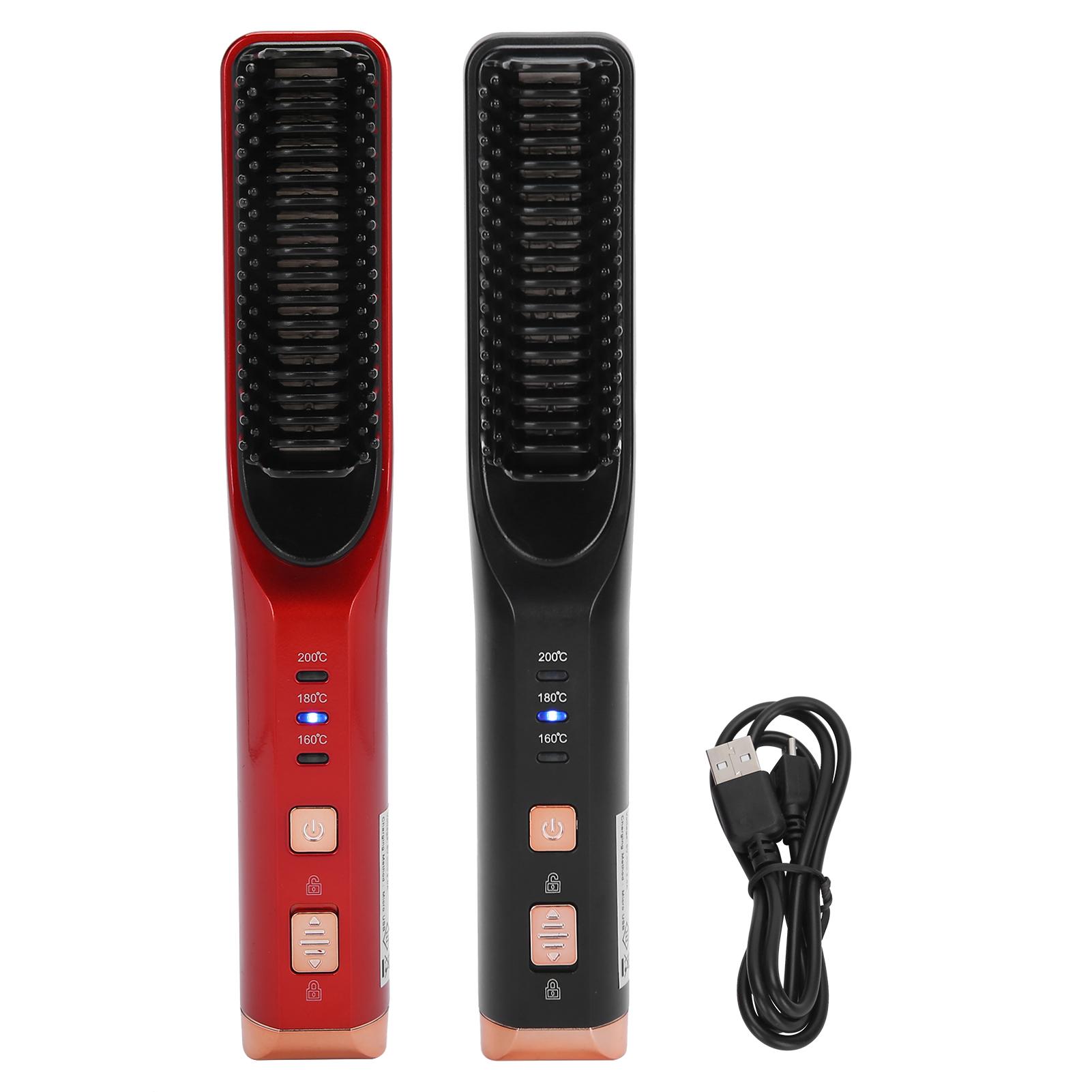 

Выпрямление волос Щетка Электрическое нагревание Горячая расческа USB Перезаряжаемый инструмент для укладки волос