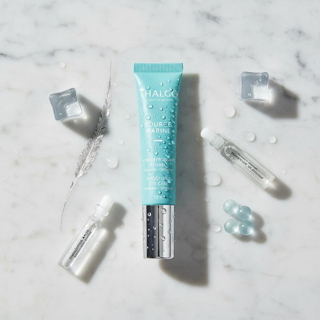 Fluid pod oczy thalgo - intensywne nawilżenie i wygładzenie delikatnej skóry, redukcja cieni i oznak zmęczenia, lekka bezzapachowa formuła - 15 ml