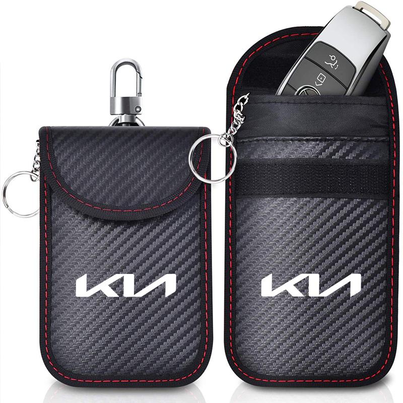 Car Key Case Signal Blocker Bag RFID Shielding Pocket For Kia Rio Ceed Sportage Cerato Soul Sorento Picanto Optima Accessories wvkzl55