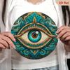 Vintage Round Tin Sign Fatima Hand Eye Protection Wall Art Decor for Home