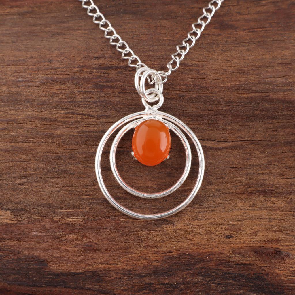 Carnelian Gemstone Jewelry, 925 Solid Sterling Silver Pendant, Handmade Dazzling Silver Pendant Jewelry For Thanksgiving Gift