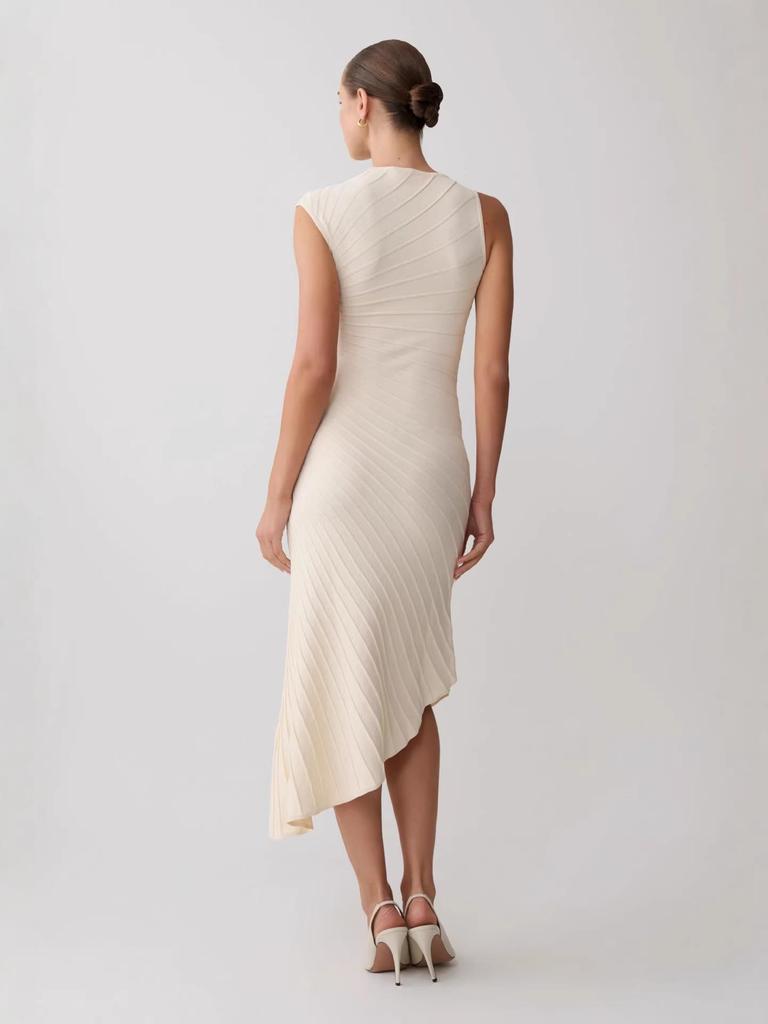 2026 Elegantes Damen-Twillkleid – Schlanke Passform, Taillenbetonung, Unregelmäßiger Saum